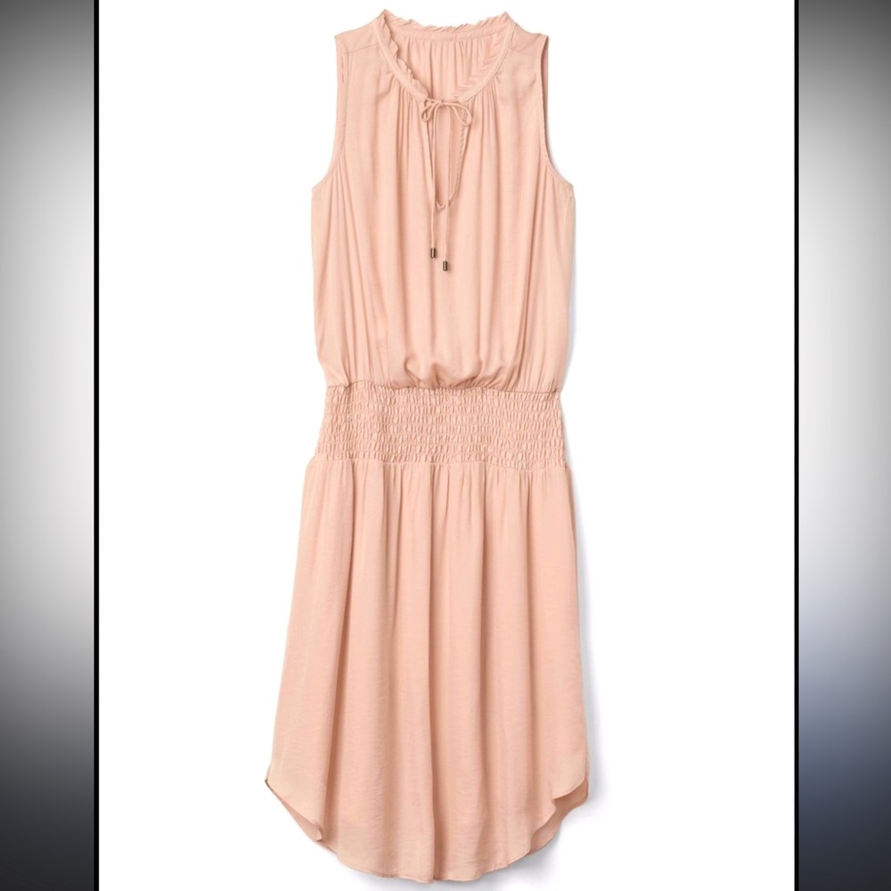 GAP dress - Peachy Pink Ruffled Smocked Waist Keyhole Sleeveless